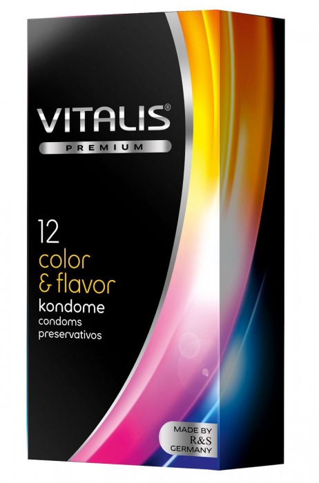 Цветные ароматизированные презервативы VITALIS PREMIUM color   flavor - 12 шт. - Vitalis - купить с доставкой в Стерлитамаке