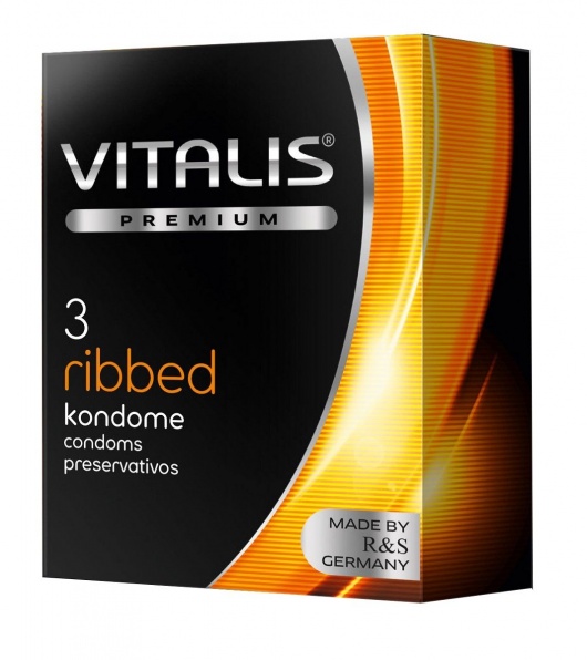 Ребристые презервативы VITALIS PREMIUM ribbed - 3 шт. - Vitalis - купить с доставкой в Стерлитамаке