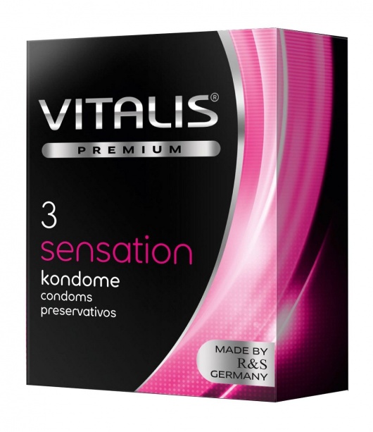 Презервативы с пупырышками и кольцами VITALIS PREMIUM sensation - 3 шт. - Vitalis - купить с доставкой в Стерлитамаке