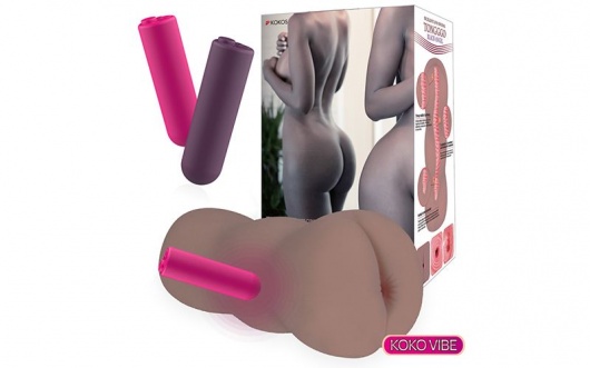 Коричневый вибромастурбатор-анус TONGGGO-Black Angel Auto - KOKOS - в Стерлитамаке купить с доставкой