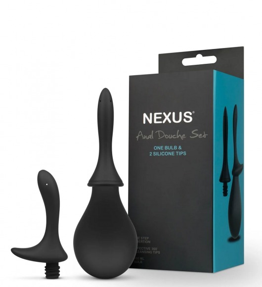Черный анальный душ Nexus Anal Douche Set с 2 сменными насадками - Nexus Range - купить с доставкой в Стерлитамаке