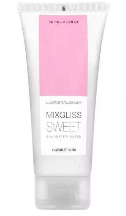 Смазка на водной основе Mixgliss Sweet с ароматом бабл-гам - 70 мл. - Mixgliss - купить с доставкой в Стерлитамаке