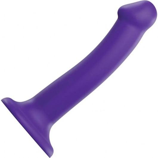 Фиолетовый фаллоимитатор-насадка Strap-On-Me Dildo Dual Density size M - 18 см. - Strap-on-me - купить с доставкой в Стерлитамаке