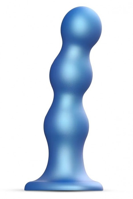 Голубая насадка Strap-On-Me Dildo Plug Balls size S - Strap-on-me - купить с доставкой в Стерлитамаке