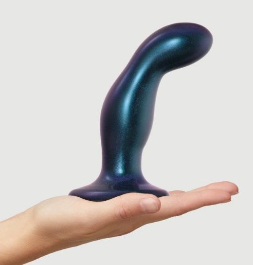 Темно-синяя насадка Strap-On-Me Dildo Plug Snaky size M - Strap-on-me - купить с доставкой в Стерлитамаке