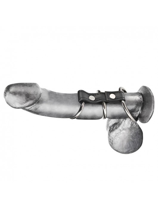 Хомут на пенис из трех металлических колец 3 RING GATES OF HELL - BlueLine - в Стерлитамаке купить с доставкой