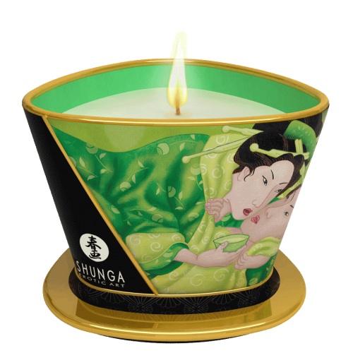 Массажная свеча Exotic Green Tea с ароматом зелёного чая - 170 мл. - Shunga - купить с доставкой в Стерлитамаке