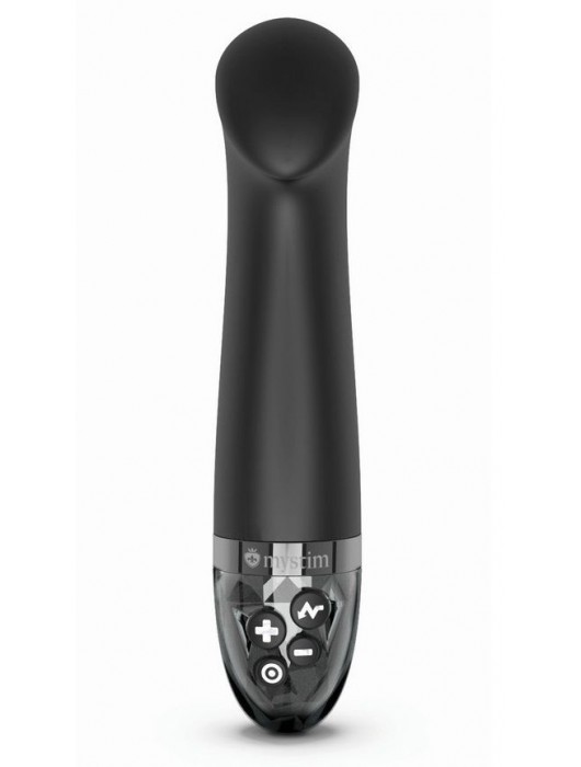 Черный вибратор с функцией электростимуляции Right on Ron - 17 см. - MyStim - купить с доставкой в Стерлитамаке