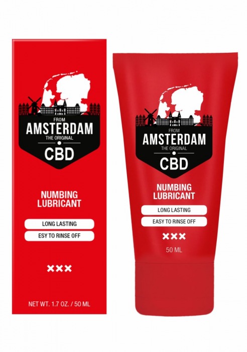 Пролонгирующий лубрикант Numbing CBD from Amsterdam - 50 мл. - Shots Media BV - купить с доставкой в Стерлитамаке