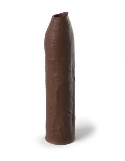 Коричневая насадка-удлинитель Uncut Silicone Penis Enhancer - 17,8 см. - Pipedream - в Стерлитамаке купить с доставкой