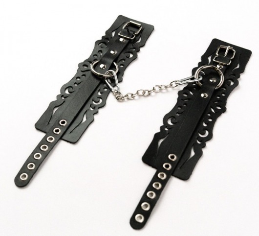 Узорчатые кожаные оковы с регулируемыми ремешками - Crazy Handmade - купить с доставкой в Стерлитамаке