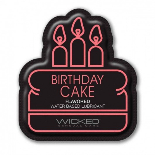 Лубрикант на водной основе со вкусом торта с кремом Wicked Aqua Birthday cake - 3 мл. - Wicked - купить с доставкой в Стерлитамаке