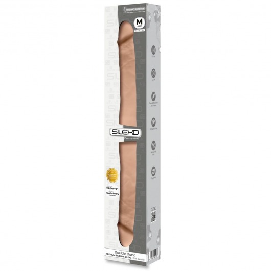 Телесный двусторонний фаллоимитатор Model 1 Double Dong M - 42,5 см. - Adrien Lastic