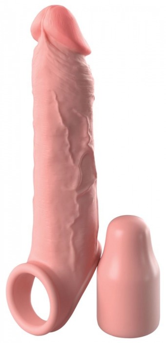 Телесная насадка-удлинитель 2 Inch Silicone X-tension with Strap - 20,3 см. - Pipedream - в Стерлитамаке купить с доставкой