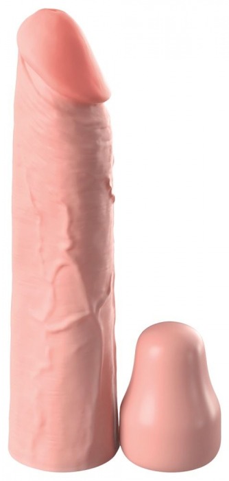 Телесная насадка-удлинитель 1 Inch Silicone X-tension - 17,8 см. - Pipedream - в Стерлитамаке купить с доставкой