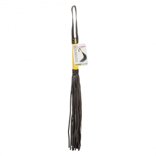 Черная плеть с желтой рукоятью Boundless Flogger - 69,25 см. - California Exotic Novelties - купить с доставкой в Стерлитамаке