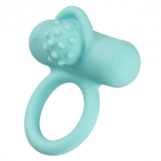 Аквамариновое эрекционное виброкольцо Silicone Rechargeable Nubby Lover’s Delight - California Exotic Novelties - в Стерлитамаке купить с доставкой