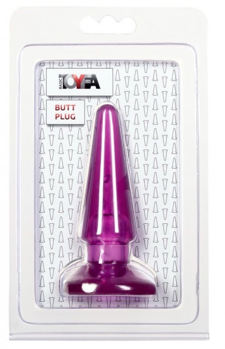 Фиолетовая анальная пробка BUTT PLUG - 9,5 см. - Toyfa Basic