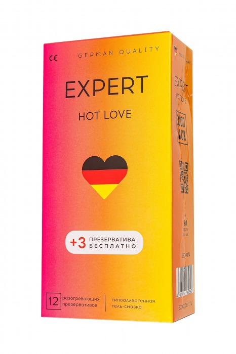 Презервативы EXPERT Hot Love с разогревающим эффектом - 12 шт.(+3 в подарок) - Expert - купить с доставкой в Стерлитамаке