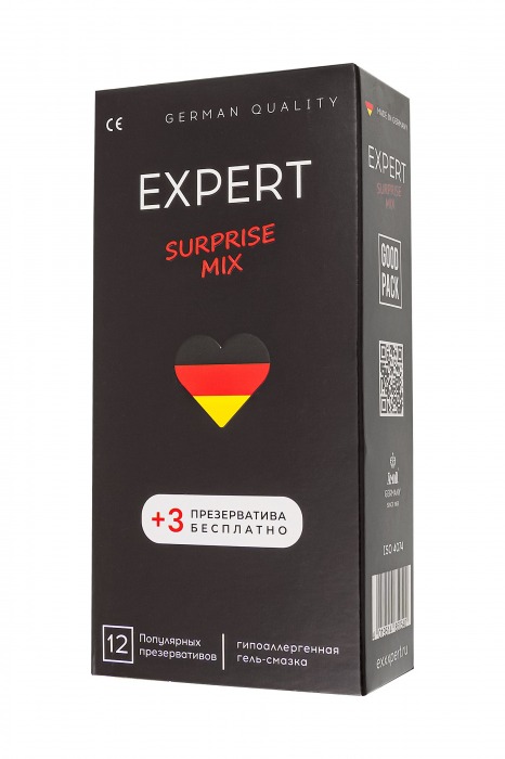 Презервативы EXPERT Surprise Mix - 12 шт.(+3 в подарок) - Expert - купить с доставкой в Стерлитамаке