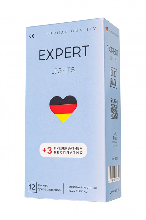 Ультратонкие презервативы EXPERT Lights - 12 шт.(+3 в подарок) - Expert - купить с доставкой в Стерлитамаке