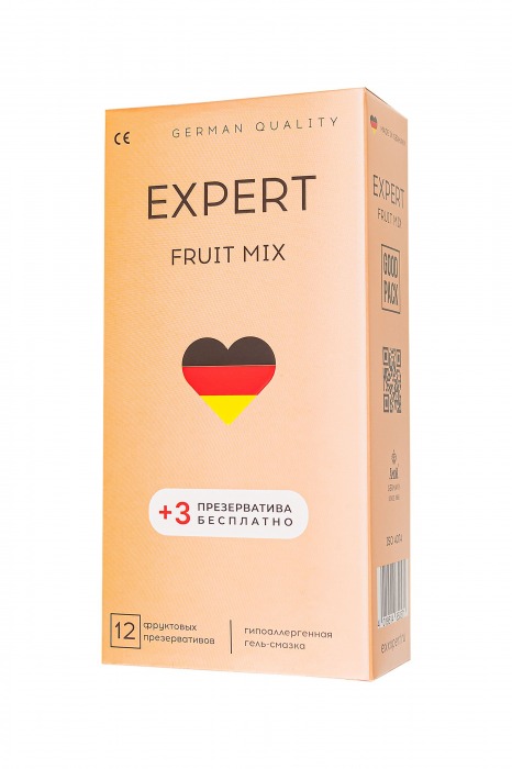 Ароматизированные презервативы EXPERT Fruit Mix - 12 шт.(+3 в подарок) - Expert - купить с доставкой в Стерлитамаке