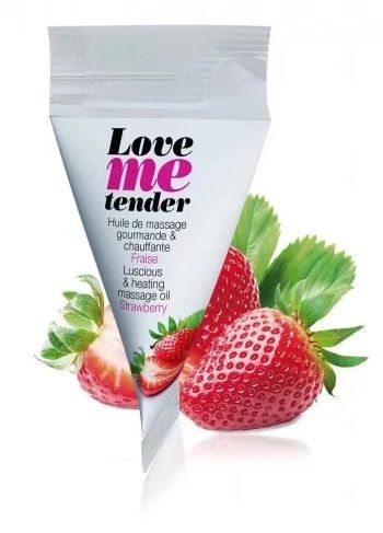 Съедобное согревающее массажное масло Love Me Tender Strawberry с ароматом клубники - 10 мл. - Love to Love - купить с доставкой в Стерлитамаке
