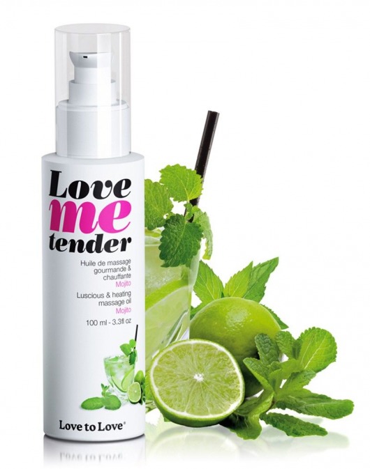 Съедобное согревающее массажное масло Love Me Tender Mojito с ароматом мохито - 100 мл. - Love to Love - купить с доставкой в Стерлитамаке