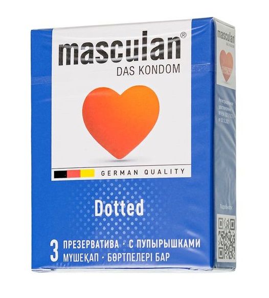 Презервативы с пупырышками Masculan Dotted - 3 шт. - Masculan - купить с доставкой в Стерлитамаке