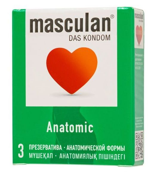 Презервативы анатомической формы Masculan Anatomic - 3 шт. - Masculan - купить с доставкой в Стерлитамаке