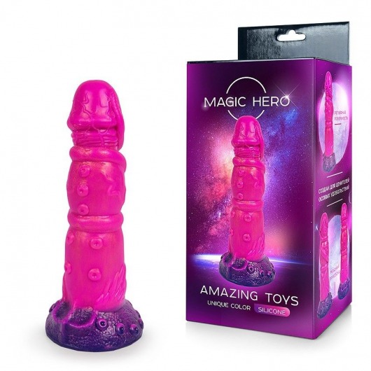 Розовый рельефный фантазийный фаллоимитатор - 20 см. - Bior toys - купить с доставкой в Стерлитамаке