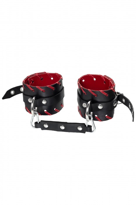 Черно-красные оковы из натуральной кожи - Pecado - купить с доставкой в Стерлитамаке