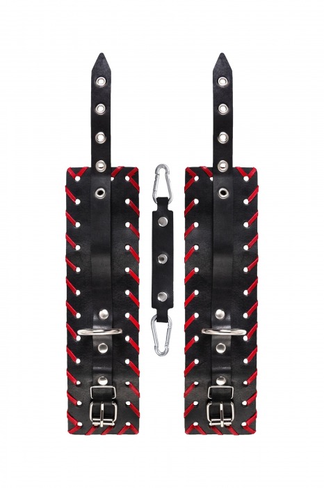 Черно-красные оковы из натуральной кожи - Pecado - купить с доставкой в Стерлитамаке