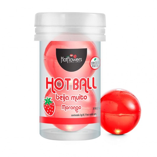 Лубрикант на масляной основе Hot Ball Beija Muito с ароматом клубники (2 шарика по 3 гр.) - HotFlowers - купить с доставкой в Стерлитамаке