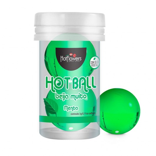 Лубрикант на масляной основе Hot Ball Beija Muito с ароматом мяты (2 шарика по 3 гр.) - HotFlowers - купить с доставкой в Стерлитамаке