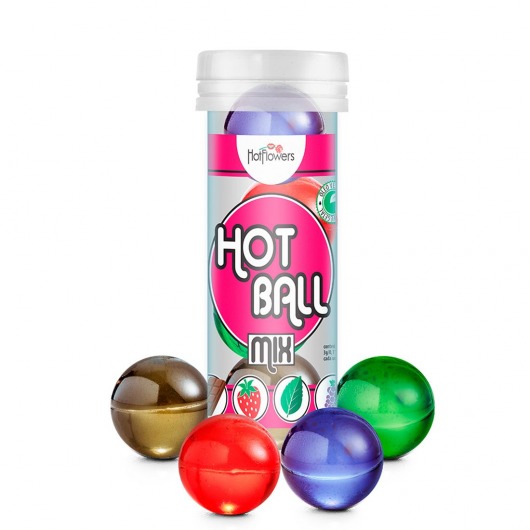 Ароматизированный лубрикант Hot Ball Mix на масляной основе (4 шарика по 3 гр.) - HotFlowers - купить с доставкой в Стерлитамаке