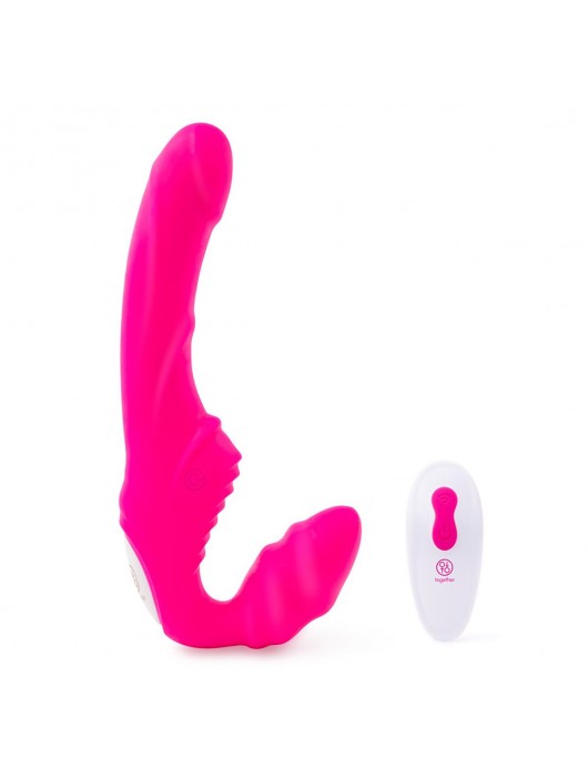 Розовый безремневой страпон на радиоуправлении Strapless Together - 22 см. - Together Toy - купить с доставкой в Стерлитамаке