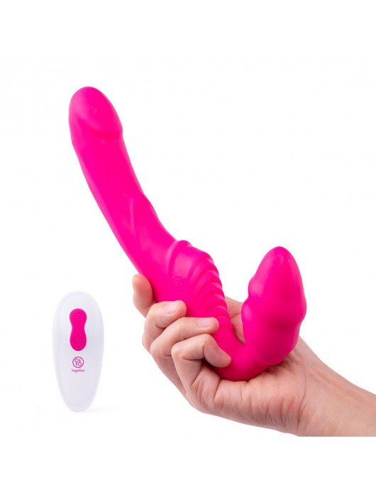 Розовый безремневой страпон на радиоуправлении Strapless Together - 22 см. - Together Toy - купить с доставкой в Стерлитамаке