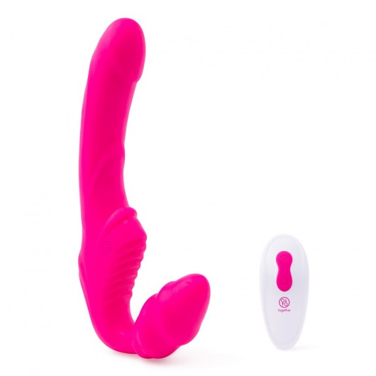 Розовый безремневой страпон на радиоуправлении Strapless Together - 22 см. - Together Toy - купить с доставкой в Стерлитамаке