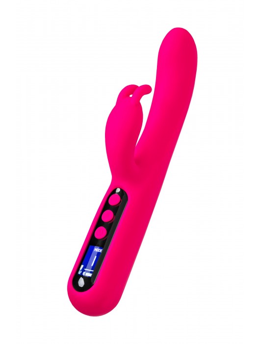 Ярко-розовый вибратор с клиторальной стимуляцией Rablock - 23,5 см. - ToyFa