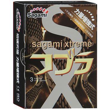 Суженные к основанию презервативы Sagami Xtreme COBRA - 3 шт. - Sagami - купить с доставкой в Стерлитамаке