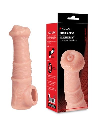 Телесная фантазийная насадка на член Cock Sleeve Size M - KOKOS - в Стерлитамаке купить с доставкой