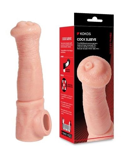 Телесная фантазийная насадка на член Cock Sleeve Size L - KOKOS - в Стерлитамаке купить с доставкой