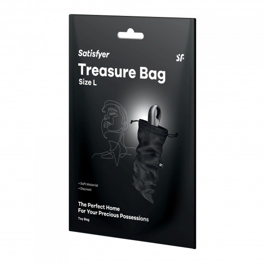 Черный мешочек для хранения игрушек Treasure Bag L - Satisfyer - купить с доставкой в Стерлитамаке