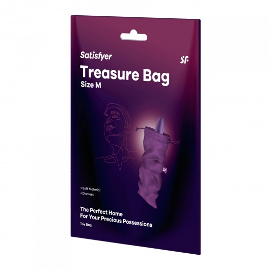 Фиолетовый мешочек для хранения игрушек Treasure Bag M - Satisfyer - купить с доставкой в Стерлитамаке