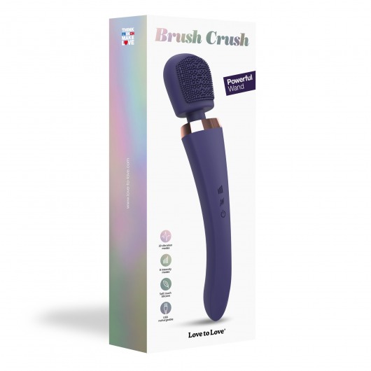 Темно-синий вибромассажёр Brush Crush - Love to Love