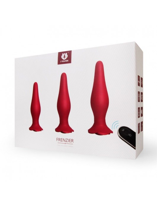 Набор Frenzier из 3 анальных пробок и вибропули с пультом ДУ - S-HANDE
