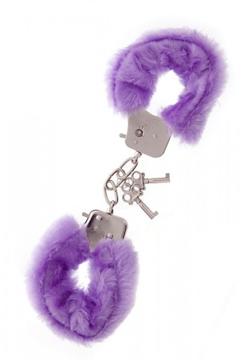 Фиолетовые меховые наручники METAL HANDCUFF WITH PLUSH LAVENDER - Dream Toys - купить с доставкой в Стерлитамаке