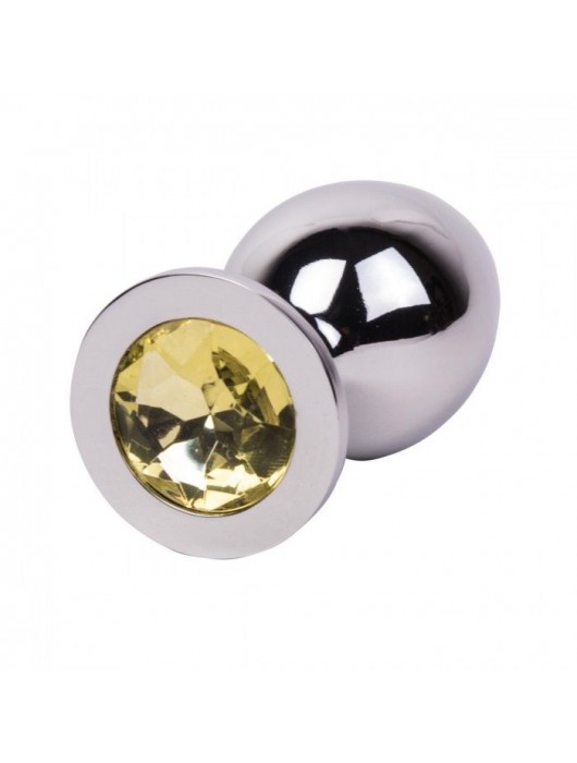 Большой стальной плаг с желтым кристаллом Sweet Lemon - 9,5 см. - Erotic Fantasy - купить с доставкой в Стерлитамаке
