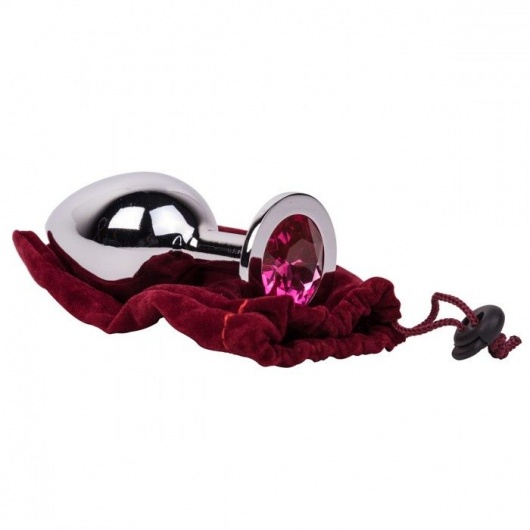 Большой стальной плаг с розовым кристаллом Pink Bubble Gum - 9,5 см. - Erotic Fantasy - купить с доставкой в Стерлитамаке